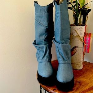 Beautiful denim boots size 9